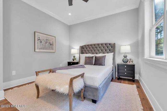 451 Woodbury Dr, Jackson, NJ 08527 - bedroom featuring wood finished floors, a ceiling fan, ornamental molding, and recessed lighting