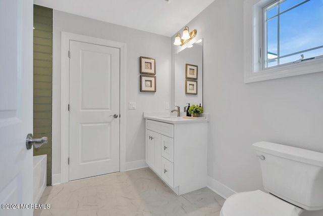 451 Woodbury Dr, Jackson, NJ 08527 - full bathroom with vanity, marble finish floors, and a tub