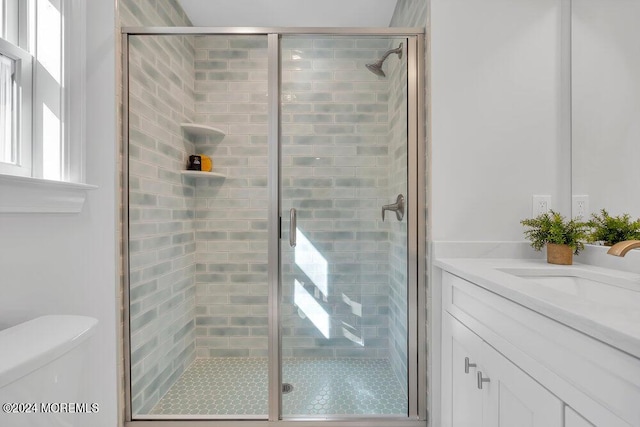 451 Woodbury Dr, Jackson, NJ 08527 - full bathroom with vanity and a shower stall