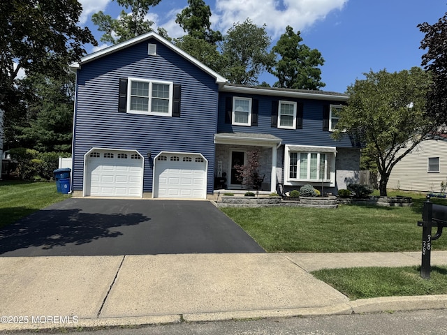 38 Cherry Tree Cir, Howell, NJ 07731 - traditional-style home with driveway, a garage, and a front lawn