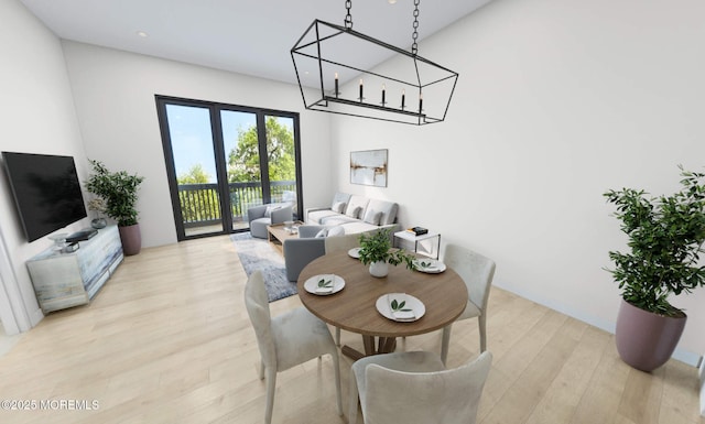 3 5th Ave Unit 102, Neptune City, NJ 07753 - dining room featuring light wood finished floors, a chandelier, and recessed lighting
