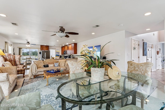 414 Bay Blvd Unit B, Seaside Heights, NJ 08751 - dining area with ceiling fan and recessed lighting