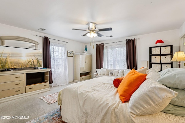 414 Bay Blvd Unit B, Seaside Heights, NJ 08751 - bedroom with multiple windows, carpet, and ceiling fan