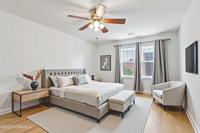 414 Bay Blvd Unit B, Seaside Heights, NJ 08751 - bedroom featuring light wood-style flooring and a ceiling fan