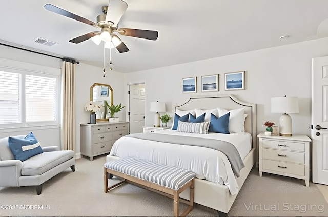 414 Bay Blvd Unit B, Seaside Heights, NJ 08751 - bedroom with light carpet and a ceiling fan