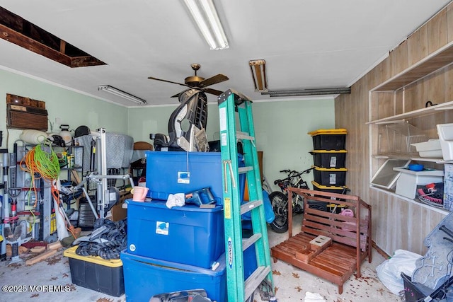 720 Weehawken Ave, Forked River, NJ 08731 - storage area with a ceiling fan and attic access