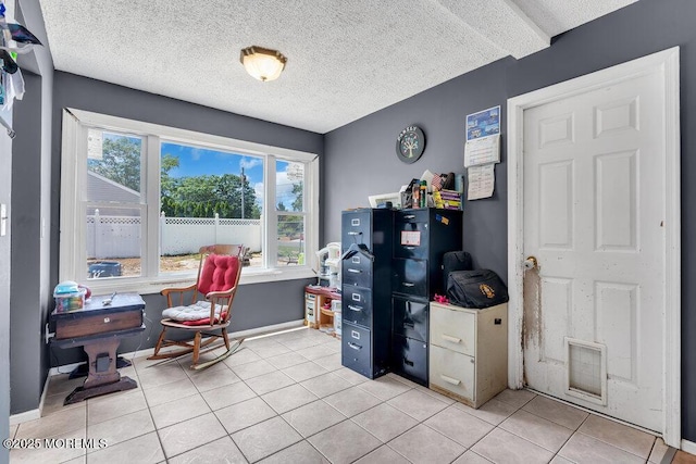 720 Weehawken Ave, Forked River, NJ 08731 - home office featuring light tile patterned floors and a textured ceiling