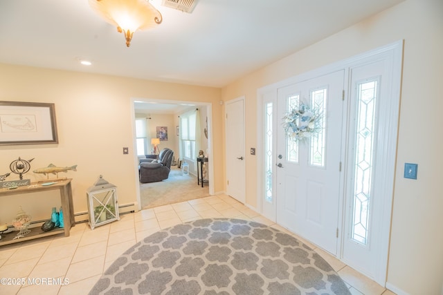 1920 Kenilworth Ct, Toms River, NJ 08753 - tiled entrance foyer featuring carpet, baseboard heating, and recessed lighting