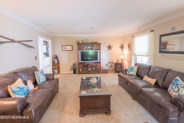 1920 Kenilworth Ct, Toms River, NJ 08753 - carpeted living area with crown molding and plenty of natural light