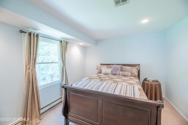 1920 Kenilworth Ct, Toms River, NJ 08753 - bedroom featuring baseboard heating, light carpet, and recessed lighting