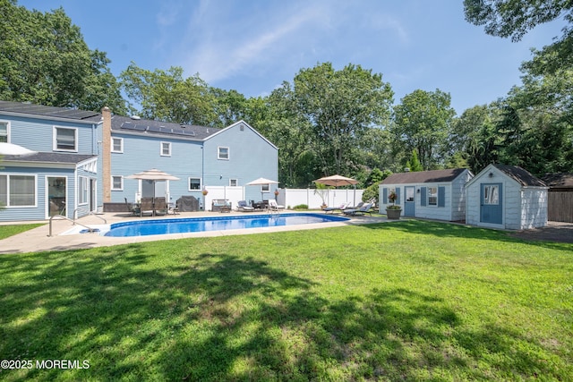 1920 Kenilworth Ct, Toms River, NJ 08753 - view of pool featuring a fenced backyard, a patio, and a storage unit