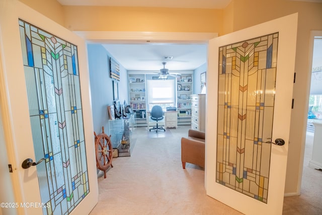 1920 Kenilworth Ct, Toms River, NJ 08753 - entrance foyer with carpet flooring and a ceiling fan