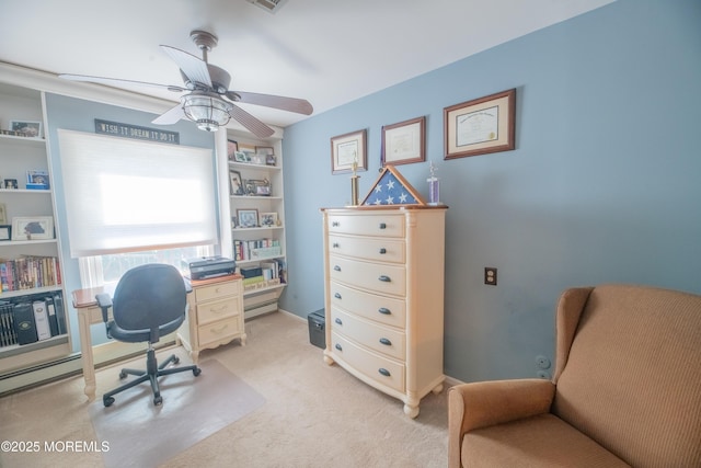 1920 Kenilworth Ct, Toms River, NJ 08753 - office with light colored carpet and a ceiling fan