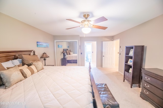 1920 Kenilworth Ct, Toms River, NJ 08753 - bedroom with light colored carpet, ceiling fan, and a closet
