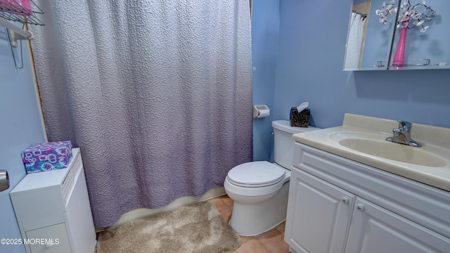 57 Chestnut Way, Manalapan, NJ 07726 - full bathroom featuring vanity, tile patterned flooring, and a shower with curtain