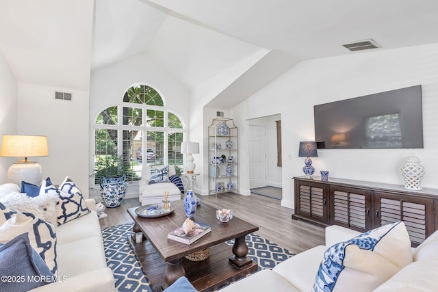2254 S Chanticleer Ct, Toms River, NJ 08755 - living room featuring high vaulted ceiling and wood finished floors