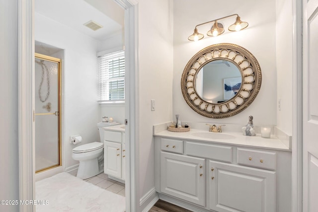 2254 S Chanticleer Ct, Toms River, NJ 08755 - full bathroom featuring vanity, a stall shower, and tile patterned flooring