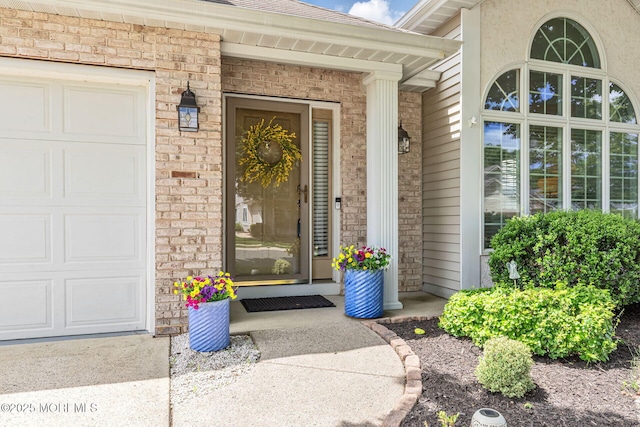 2254 S Chanticleer Ct, Toms River, NJ 08755 - property entrance with a garage, brick siding, and a porch