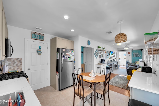 307 Webster Ave, Seaside Heights, NJ 08751 - dining space featuring ceiling fan and recessed lighting