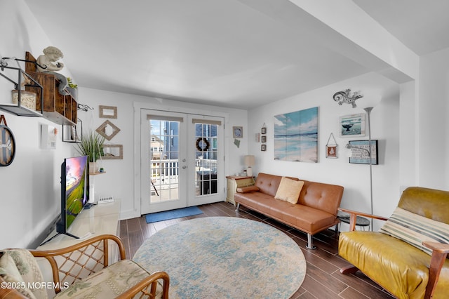 307 Webster Ave, Seaside Heights, NJ 08751 - living room with french doors and dark wood finished floors