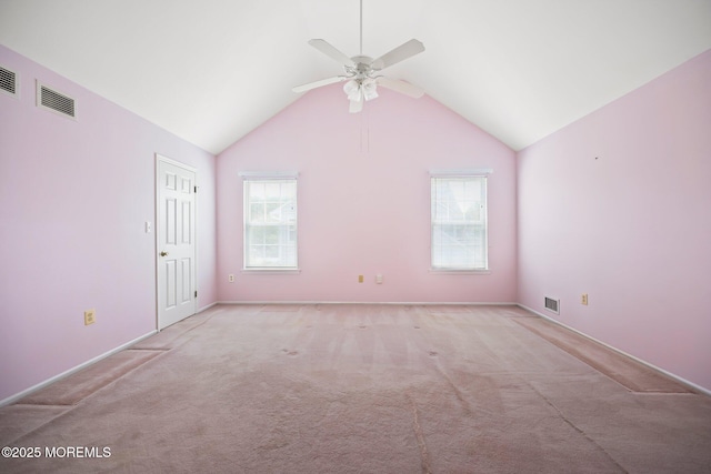 57 High Pointe Way, Matawan, NJ 07747 - unfurnished room with ceiling fan, carpet floors, and vaulted ceiling