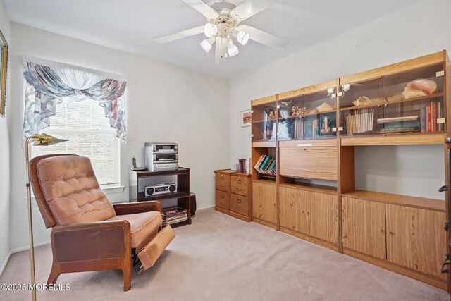 57 High Pointe Way, Matawan, NJ 07747 - sitting room with light carpet and ceiling fan