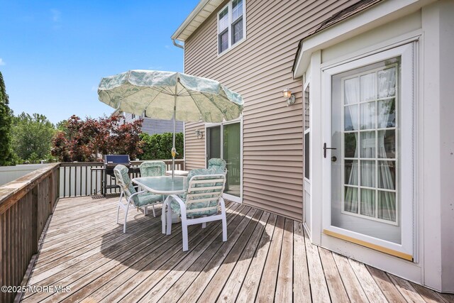 57 High Pointe Way, Matawan, NJ 07747 - wooden deck with outdoor dining space