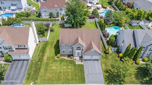 57 High Pointe Way, Matawan, NJ 07747 - aerial perspective of suburban area featuring a pool area