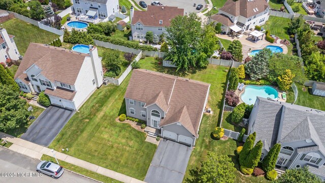 57 High Pointe Way, Matawan, NJ 07747 - aerial perspective of suburban area with a pool area