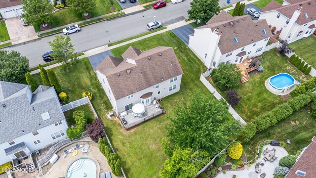 57 High Pointe Way, Matawan, NJ 07747 - aerial perspective of suburban area featuring a pool