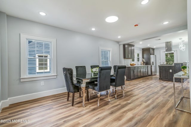 101 Broad St, Matawan, NJ 07747 - dining area featuring light wood-style floors and recessed lighting