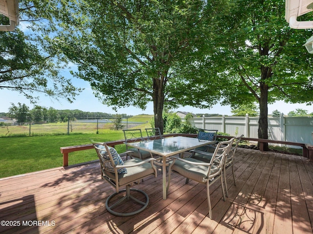962 Columbus Dr, Brick, NJ 08724 - deck with outdoor dining space and a fenced backyard