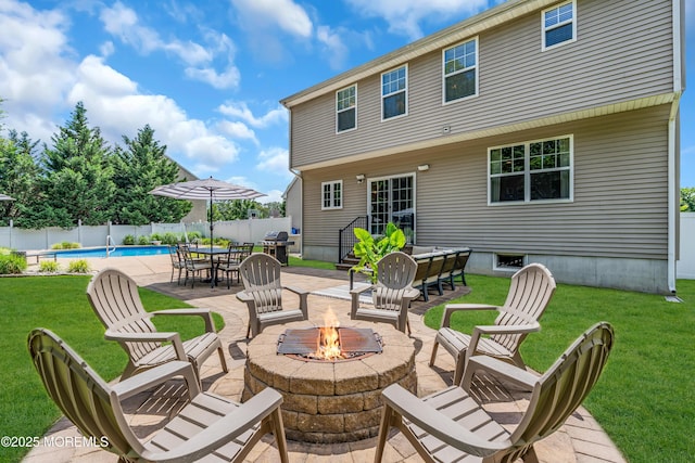 1667 Kalvel Ct, Toms River, NJ 08755 - view of patio with an outdoor fire pit and area for grilling