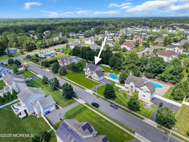 1667 Kalvel Ct, Toms River, NJ 08755 - aerial perspective of suburban area with a pool area