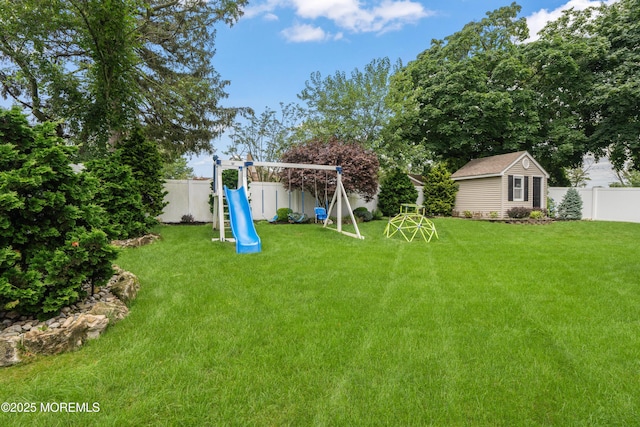95 Linden Ave, West Long Branch, NJ 07764 - fenced backyard with a playground and a shed