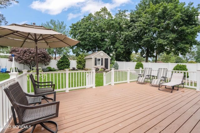 95 Linden Ave, West Long Branch, NJ 07764 - wooden deck with a fenced backyard and an outdoor structure