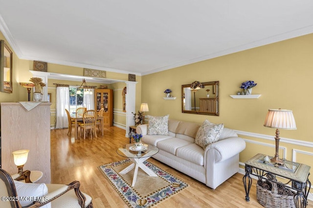 8 Yellowstone Ln, Howell, NJ 07731 - living room with ornamental molding and wood finished floors