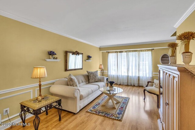 8 Yellowstone Ln, Howell, NJ 07731 - living room featuring crown molding and wood finished floors
