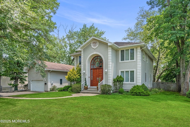 7 Wallace Ave, Oakhurst, NJ 07755 - view of front of house with concrete driveway and stucco siding
