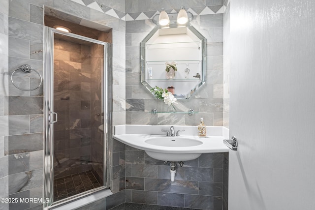 7 Wallace Ave, Oakhurst, NJ 07755 - full bath featuring a stall shower and tile walls