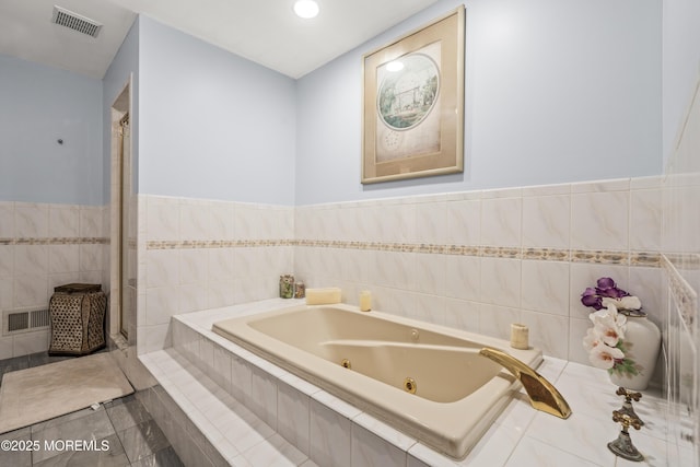 7 Wallace Ave, Oakhurst, NJ 07755 - full bathroom featuring a whirlpool tub, a shower stall, and recessed lighting
