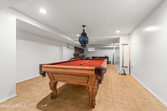 7 Wallace Ave, Oakhurst, NJ 07755 - rec room featuring recessed lighting, light tile patterned floors, and pool table