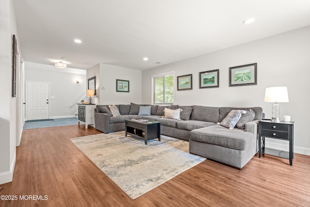 50 Lenape Trl, Tinton Falls, NJ 07724 - living area with light wood-style flooring and recessed lighting