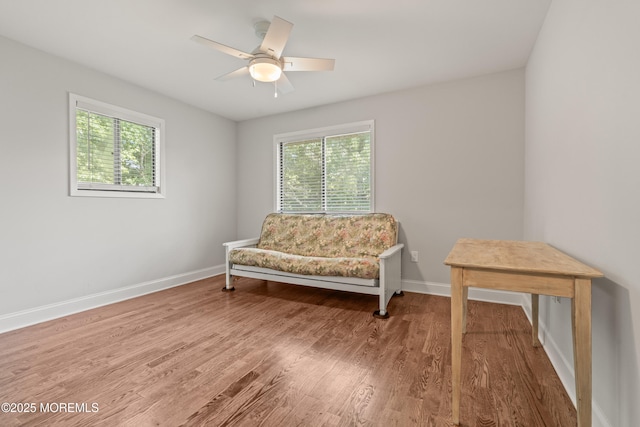 50 Lenape Trl, Tinton Falls, NJ 07724 - sitting room featuring healthy amount of natural light, wood finished floors, and ceiling fan