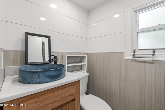 460 Runyan Ave, Deal, NJ 07723 - bathroom with vanity and a wainscoted wall