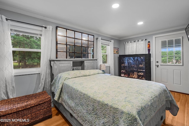 410 Jamaica Blvd, Toms River, NJ 08757 - bedroom featuring crown molding, wood finished floors, and recessed lighting