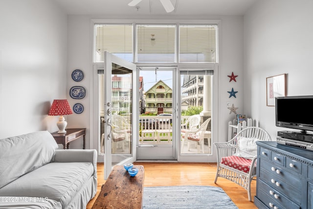 4 Ocean Ave Unit 5, Ocean Grove, NJ 07756 - living area featuring light wood finished floors and a ceiling fan
