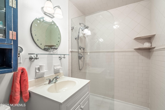 4 Ocean Ave Unit 5, Ocean Grove, NJ 07756 - bathroom featuring a tile shower and vanity