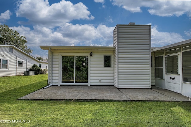 163 Courtshire Dr, Brick, NJ 08723 - back of house featuring a chimney, a yard, and a patio area