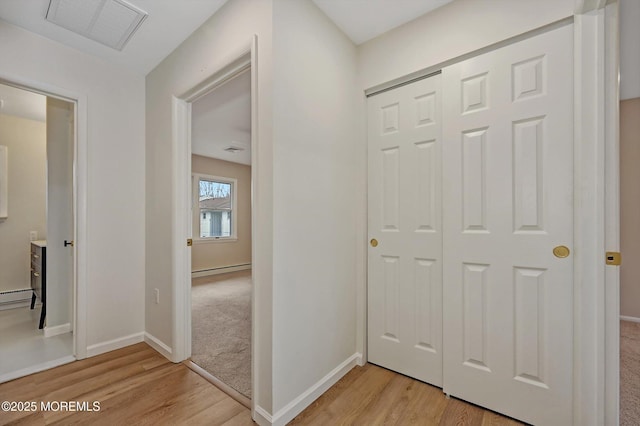 43 Cambridge Ct Unit K, Lakewood, NJ 08701 - hall featuring light wood finished floors and baseboard heating